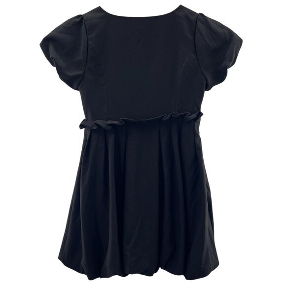 ONLY Black Puff Sleeve Ruffle Waist Accented Cocktail Party Mini Dress XL - Picture 5 of 8